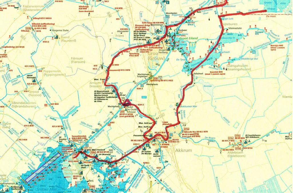 Vaarroute Grou Irnsum