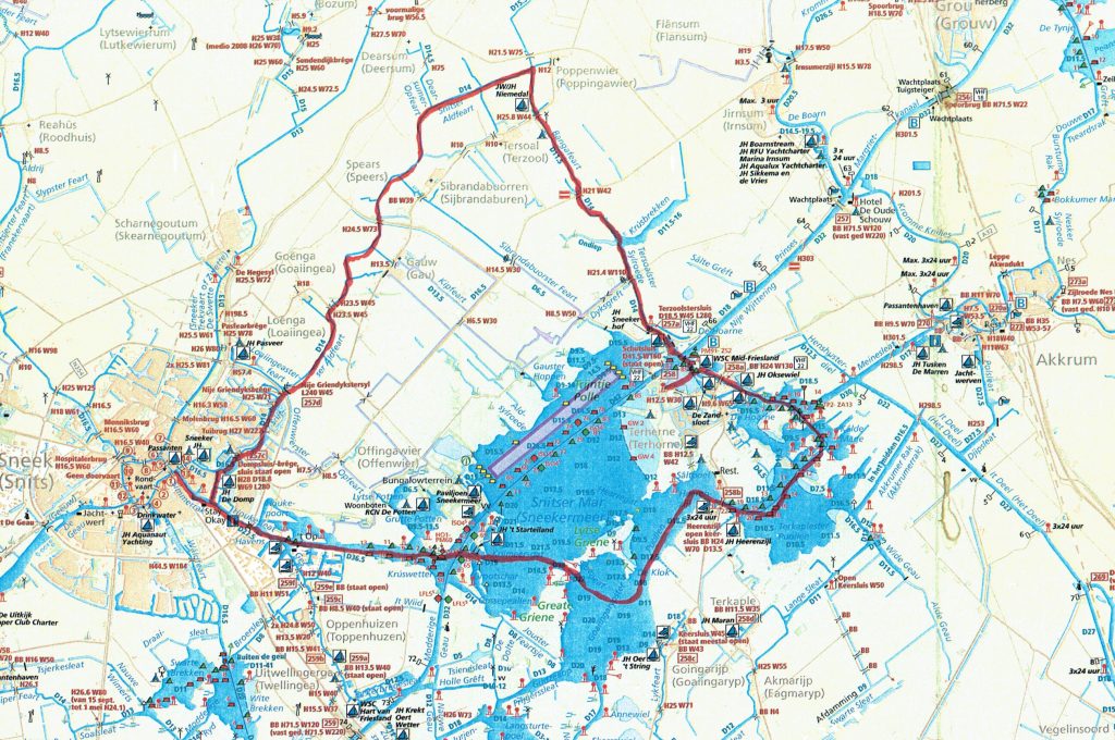 Vaarroute Terzool Sneek